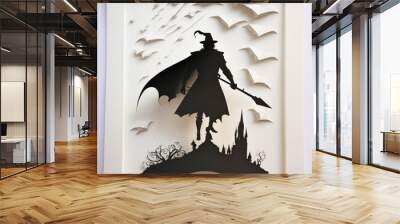 silhouette of wizard Wall mural