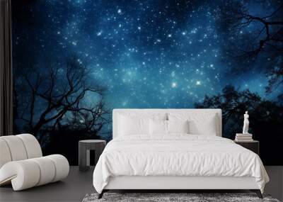 sky with stars and clouds Wall mural