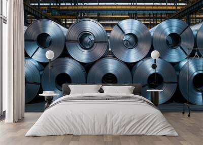 Steel sheet rolls in factory Wall mural