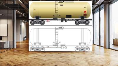 Oil / gasoline tanker car Wall mural