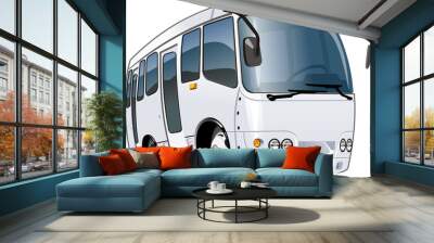 Vector cartoon bus Wall mural