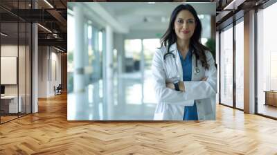 Portrait of a female doctor Wall mural