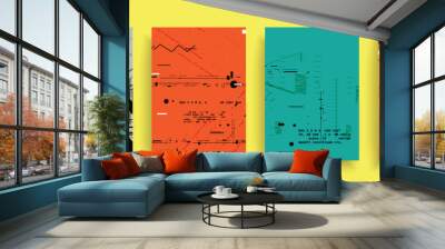 Artistic covers design. Creative colors backgrounds. Trendy futuristic design Wall mural