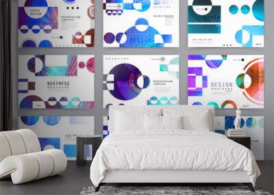 Presentation template, brochure design or cover for business purposes, layout with space for text and images. Wall mural