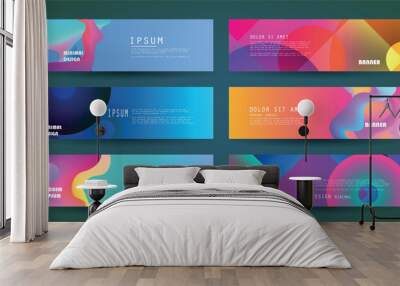 Vector horizontal banner template, abstract design Wall mural