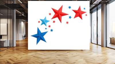 4th of July stars decoration isolated on transparent background Wall mural