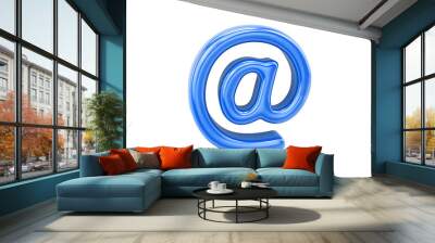 Cartoon email at sign isolated on transparent background Wall mural