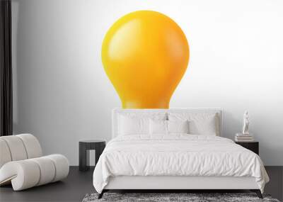 Cartoon light bulb isolated on transparent or white background, png Wall mural