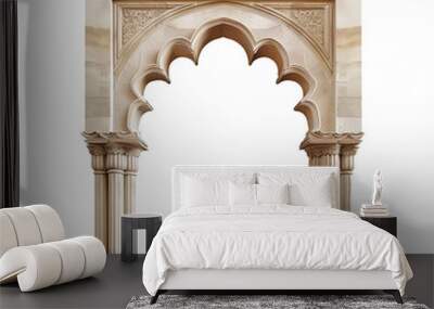 Classic column arch isolated on transparent background Wall mural