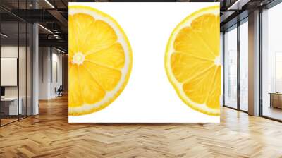 Collection set of lemon slices isolated on transparent or white background, png Wall mural