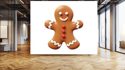 Gingerbread man Christmas decoration isolated on transparent or white background, png Wall mural