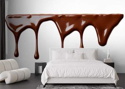 Pouring chocolate dripping isolated on transparent or white background, png Wall mural