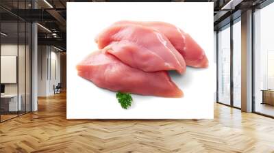 Raw chicken meat isolated on transparent or white background, png Wall mural