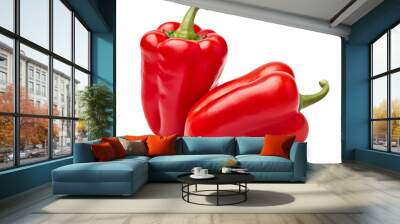 Red peppers isolated on transparent or white background, png Wall mural