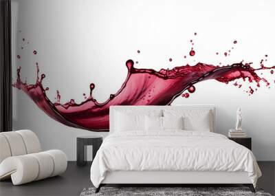 Red wine splash isolated on transparent or white background, png Wall mural