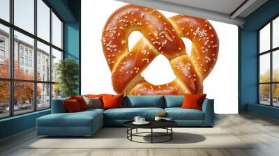 Soft pretzel isolated on transparent or white background, png Wall mural