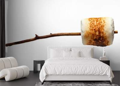 Toasted marshmallows on a stick isolated on transparent or white background, png Wall mural