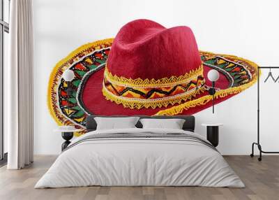 Traditional Mexican hat isolated on transparent or white background Wall mural