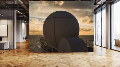 Ship's radar on the sea Wall mural