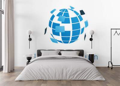 Digital world logo Wall mural