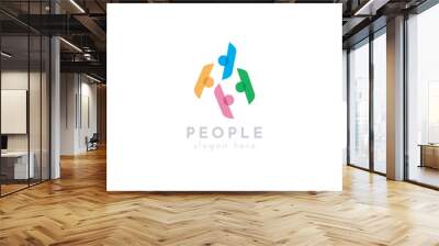 Group of people logo Wall mural