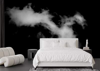 White cloud isolated on black background. Wall mural