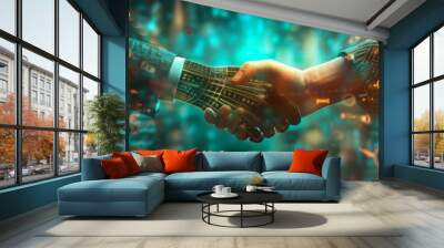 Business handshake on finance prosperity Wall mural