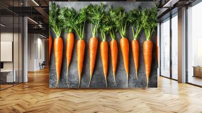 Carrots with green tops Wall mural