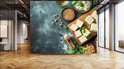 Foods with Occasional Animal Products like Tofu Wall mural