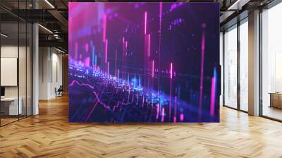 Futuristic financial data stock market chart Wall mural