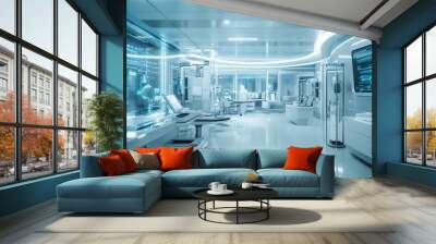 Futuristic Medical Laboratory with Advanced Medical Equipment Wall mural