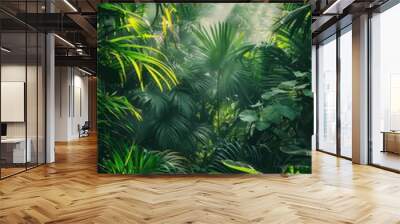 Lush green jungle Wall mural