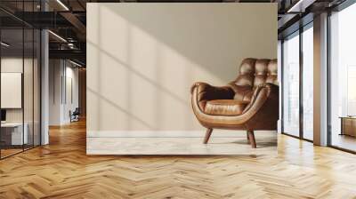 Luxury vintage brown leather Armchair Wall mural