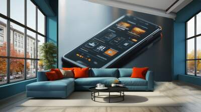 Mobile payment screen for global marketplace Wall mural