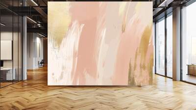 Modern brushed gold illustration or blush Wall mural