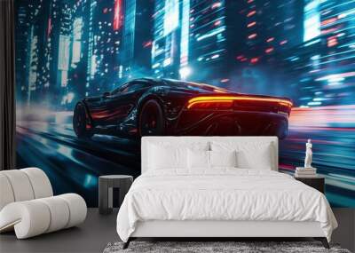 Modern high speed sport car  Wall mural