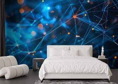 Modern Technology Concept: Digital technology, internet network connection, futuristic innovation technology Wall mural