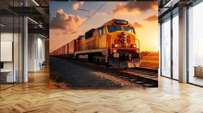 Moving Cargo Train  Wall mural