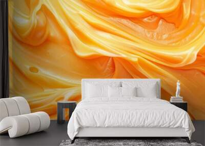 orange cream texture for applying the face skin and body on background Wall mural