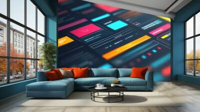 Vibrant Technological Interface: A Glimpse into the Digital Future Wall mural