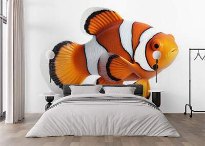 Clown fish or realistic Nemo isolated on white transparent Background PNG Wall mural