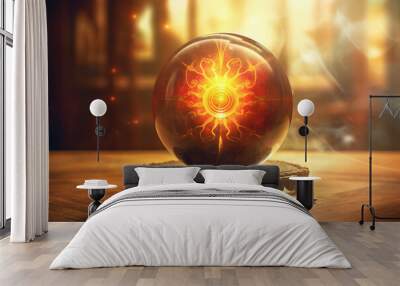 The Mystical Clairvoyant Sphere: Peer into the Veil of Destiny and Unleash the Power of Insight with a Captivating Crystal Ball, Opening Doors to the Realm of Divination and Spiritual Revelation. Wall mural