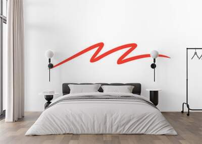 red swish line element Wall mural