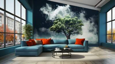 a tree with water vapor Wall mural