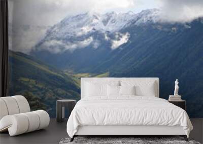 landscape with mountains and clouds Wall mural