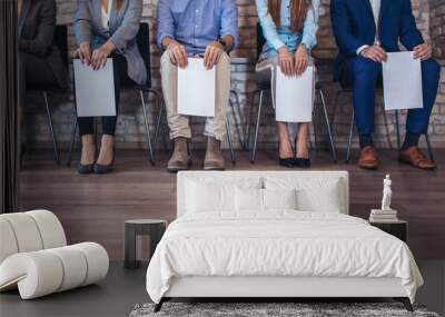 Photo of candidates waiting for a job interview Wall mural