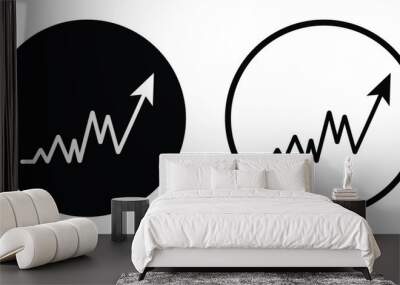 Arrow graph going up vector icon set. Growing business, profit arrow symbol. Increase sales. Growing trend chart. Wall mural