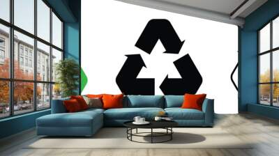 Recycle symbol vector icon set. Green and black recycling arrows flat pictogram for apps and websites. Ecology, Eco friendly sign. Wall mural