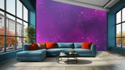 abstract festive magic shiny purple background with stars Wall mural