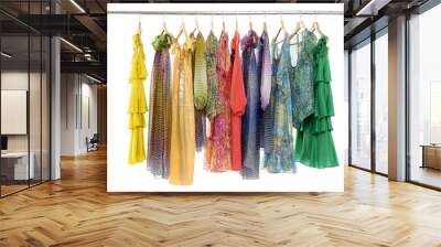 Fashion clothing rack display Wall mural